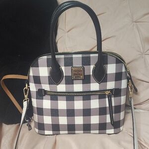 Dooney & Bourke Black and White Plaid Satchel